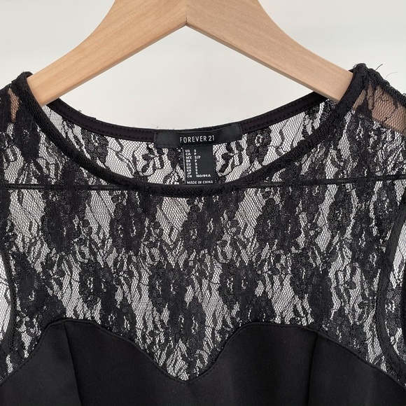 Forever 21 Lace Black Sweetheart Formal Mini Bodycon Dress - Picture 5 of 8